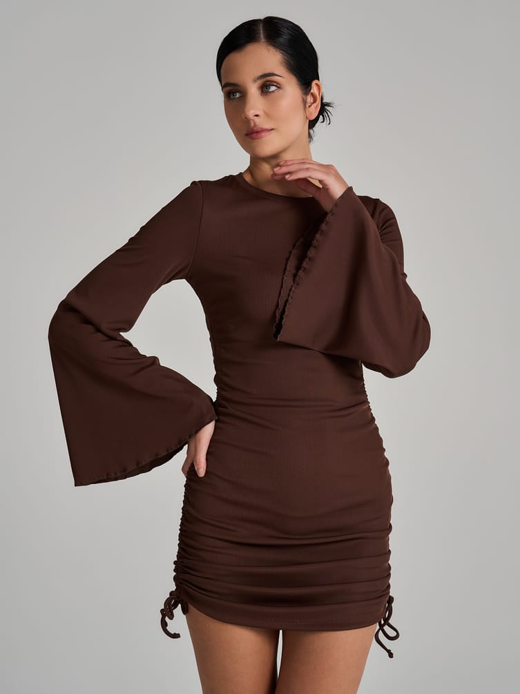 Короткое платье лапша с завязками