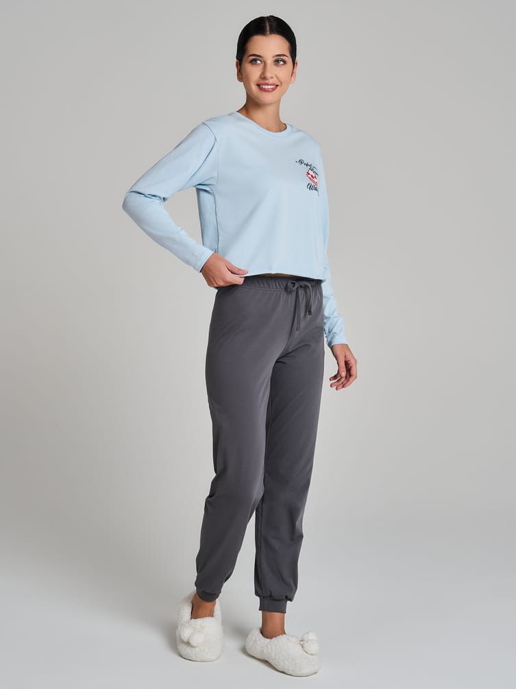 Пижама с лонгсливом и брюками