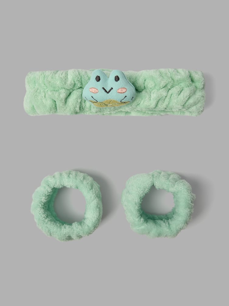 Набор повязка для волос и браслеты для умывания