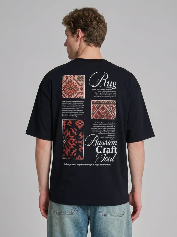 Футболка оверсайз с принтом Russian Vibes