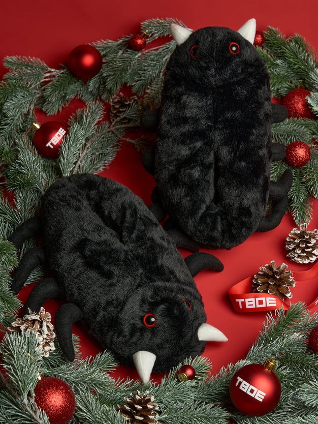 Плюшевые тапки-игрушки в виде паука