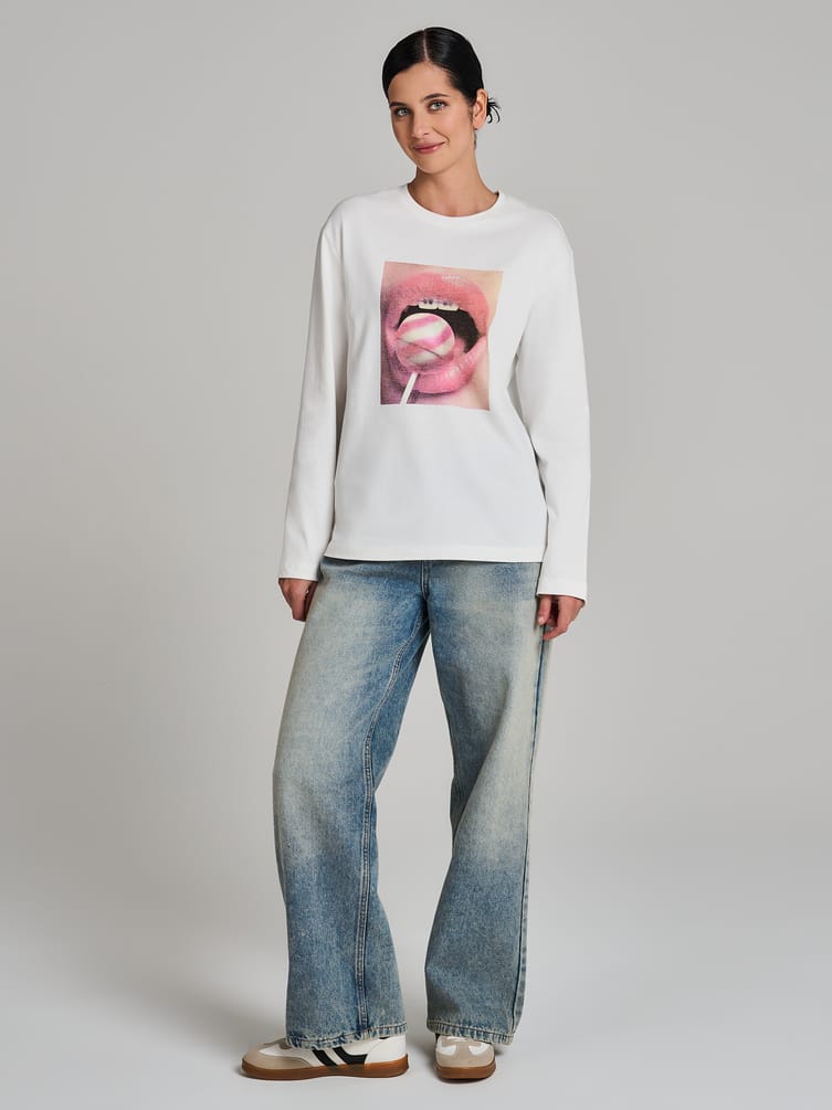 Лонгслив оверсайз с принтом