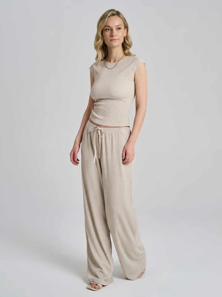 Брюки прямые из жатой ткани