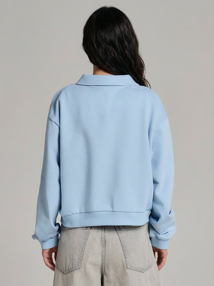 Свитшот без начеса с воротничном