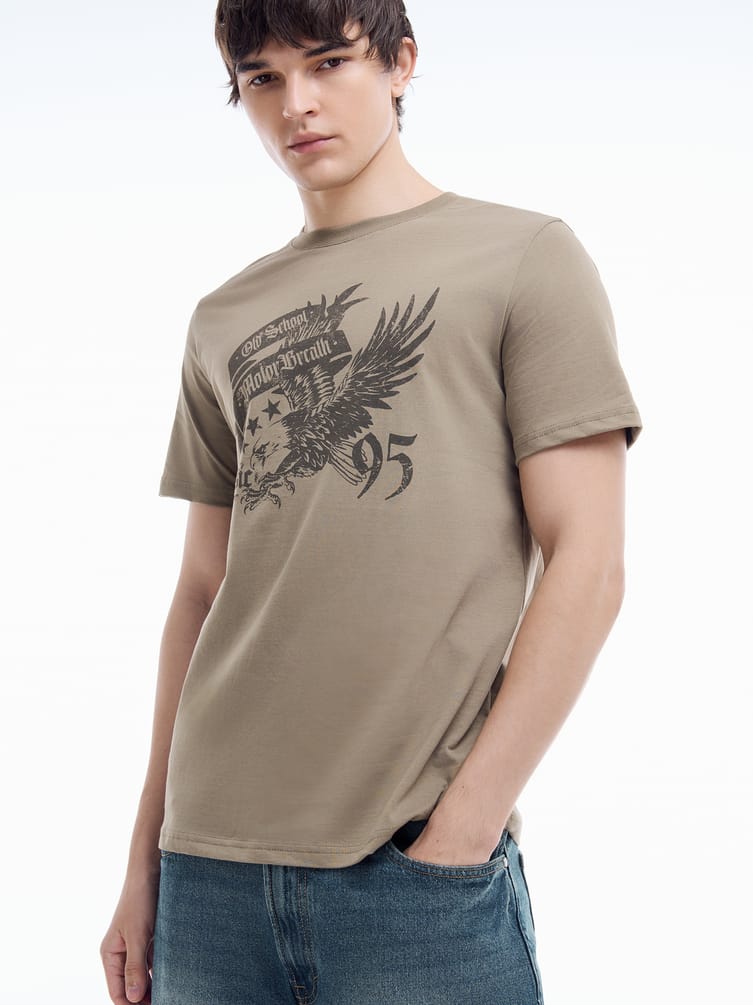 Футболка из хлопка с принтом орла