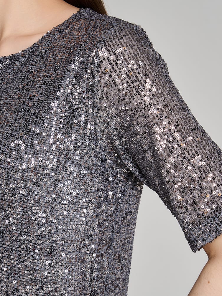 Вечернее блестящее платье с пайетками