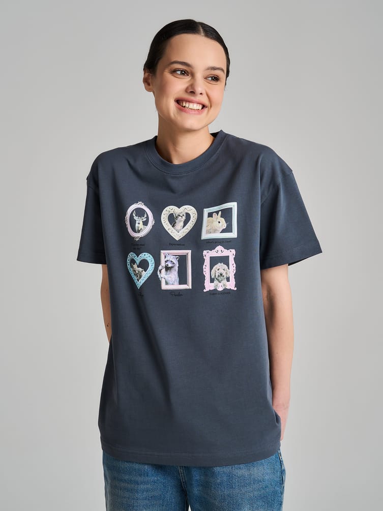 Футболка из хлопка с принтом