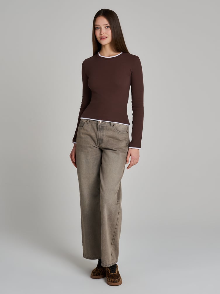 Лонгслив приталенный с длинным рукавом