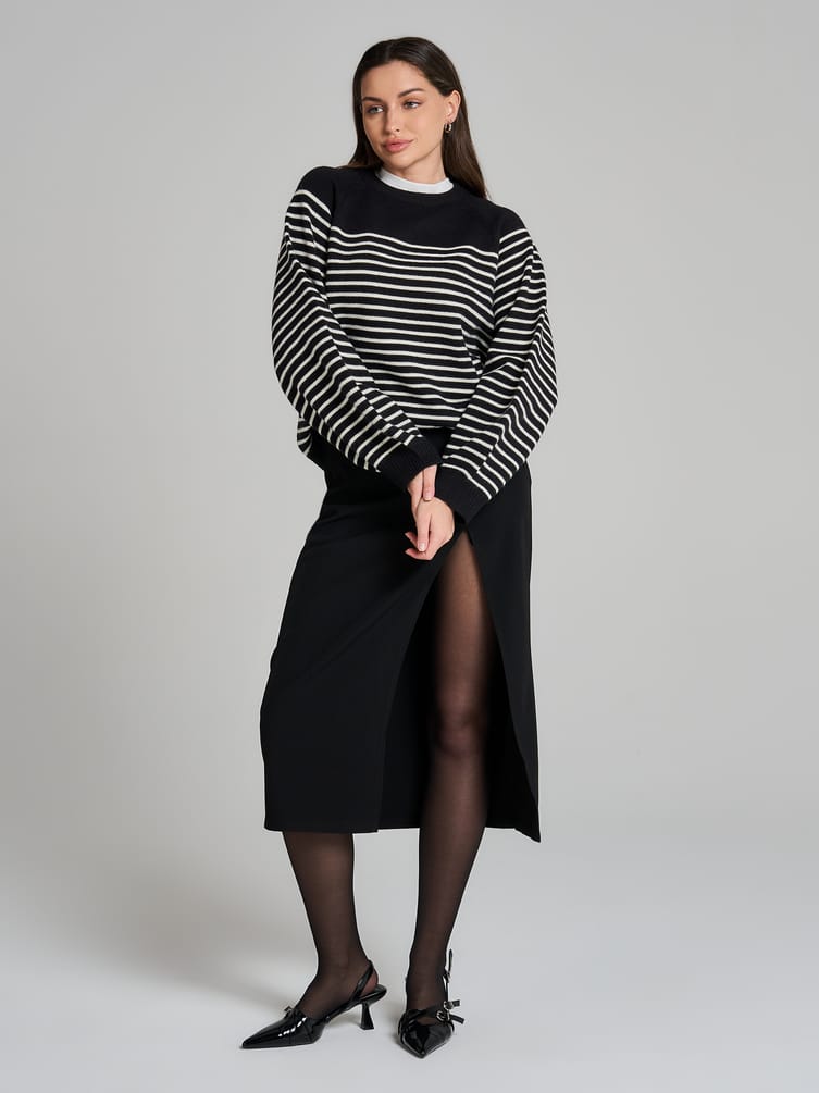 Джемпер трикотажный в полоску