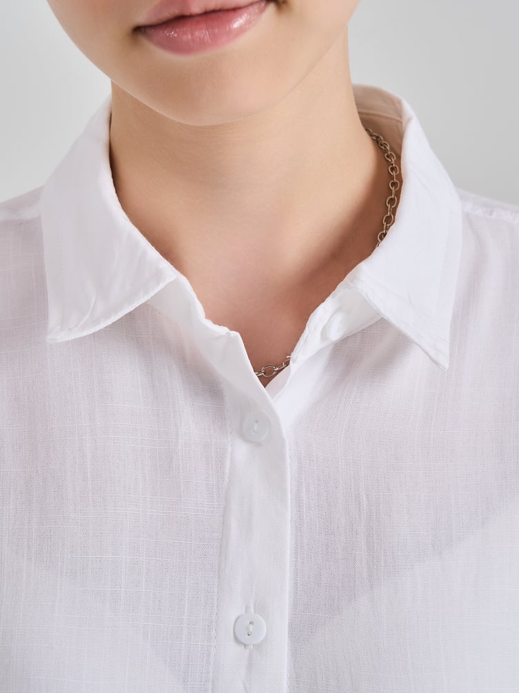 Рубашка укороченная с карманами