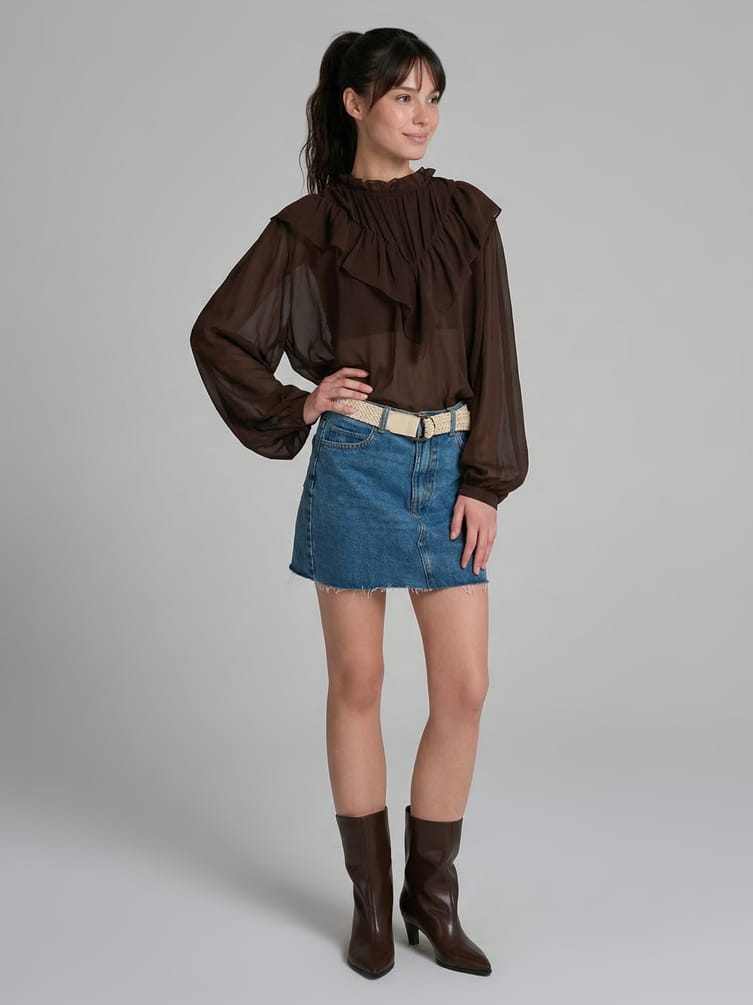 Блузка бохо с рюшами