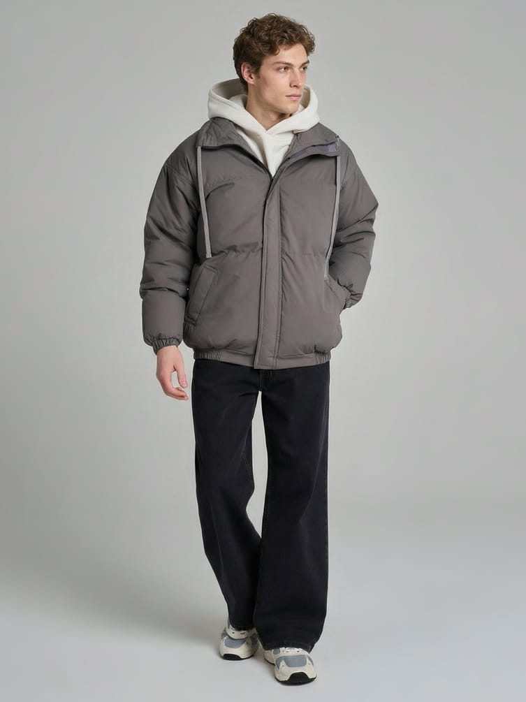 Куртка зимняя без капюшона на синтепоне