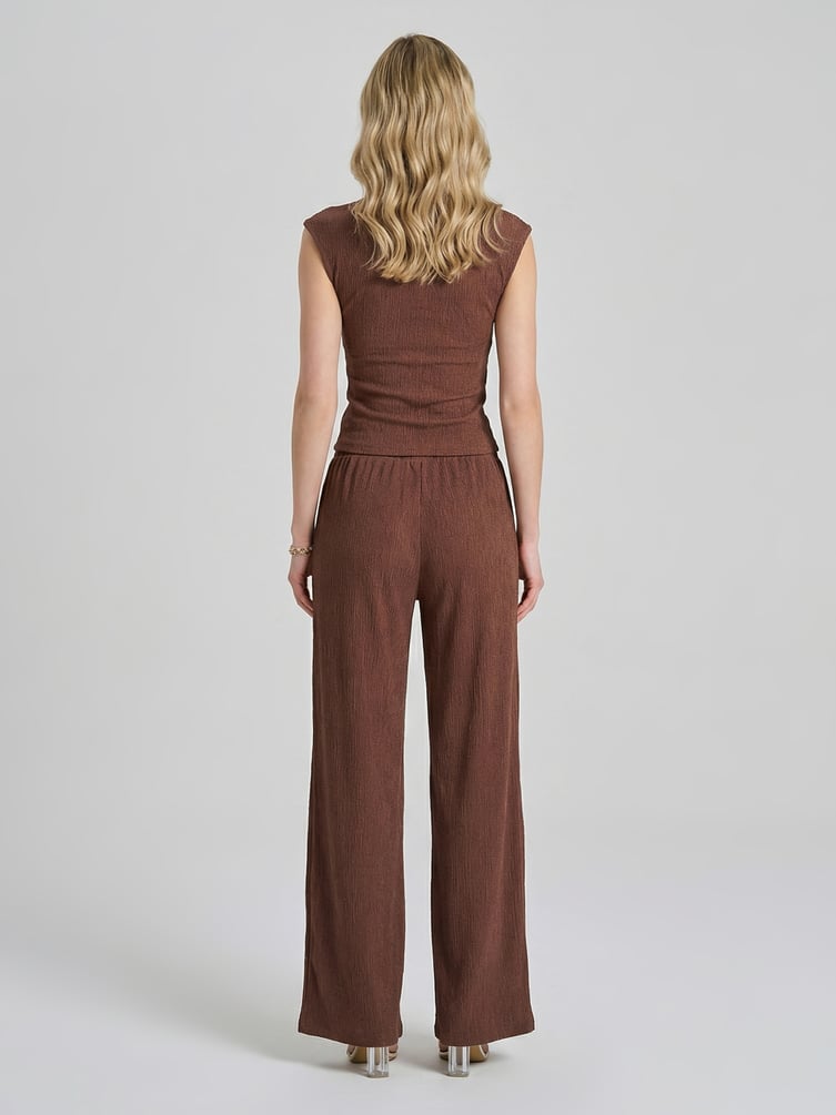 Брюки прямые из жатой ткани