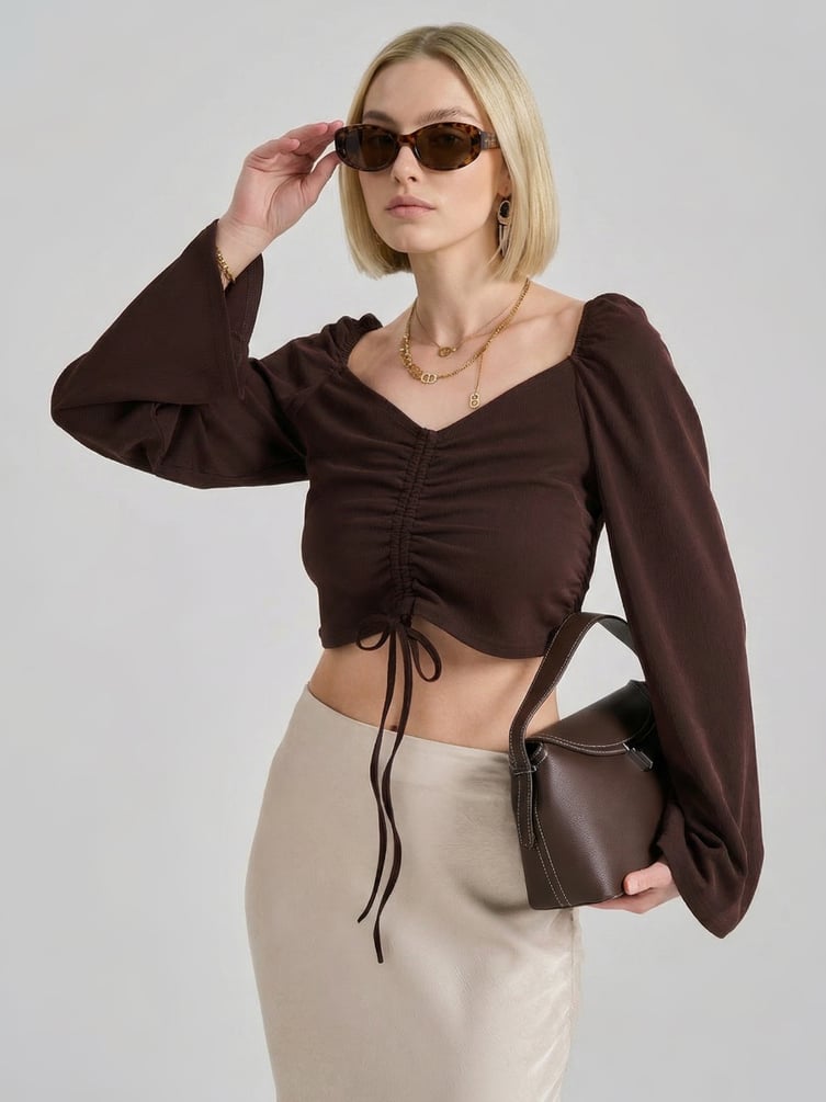 Кроп-топ с длинным рукавом