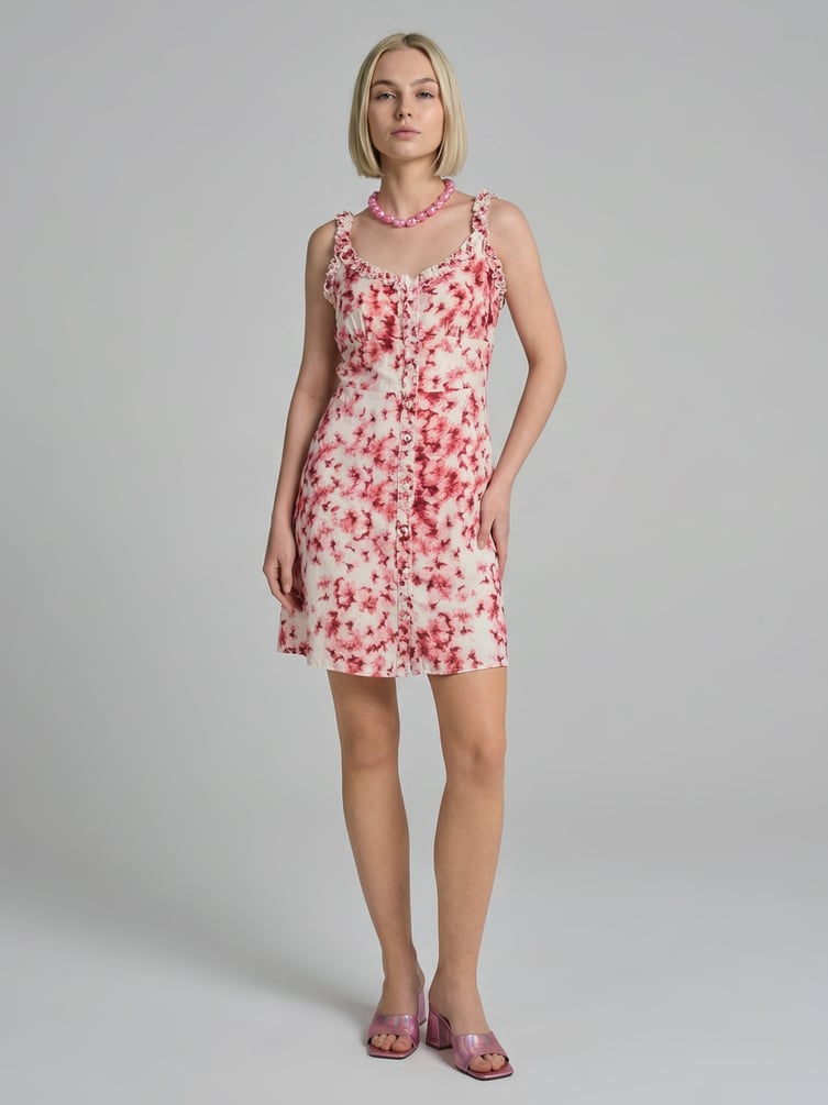 Сарафан мини с рюшами