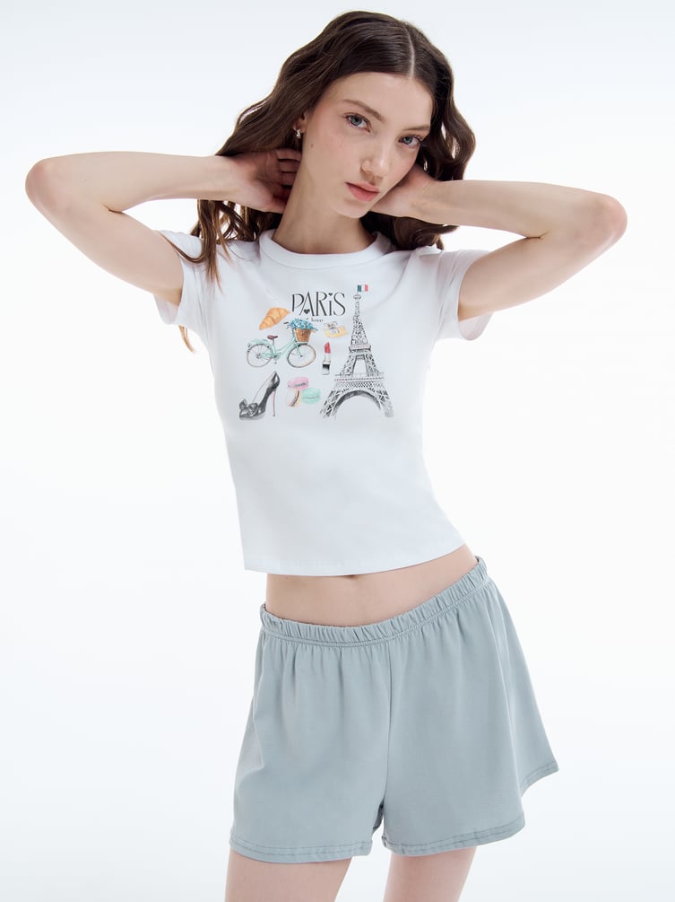 Пижама с принтом и шортами