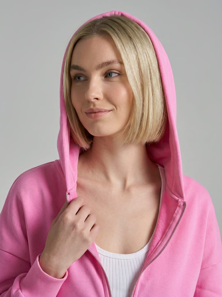 Зип худи  с капюшоном без начесом