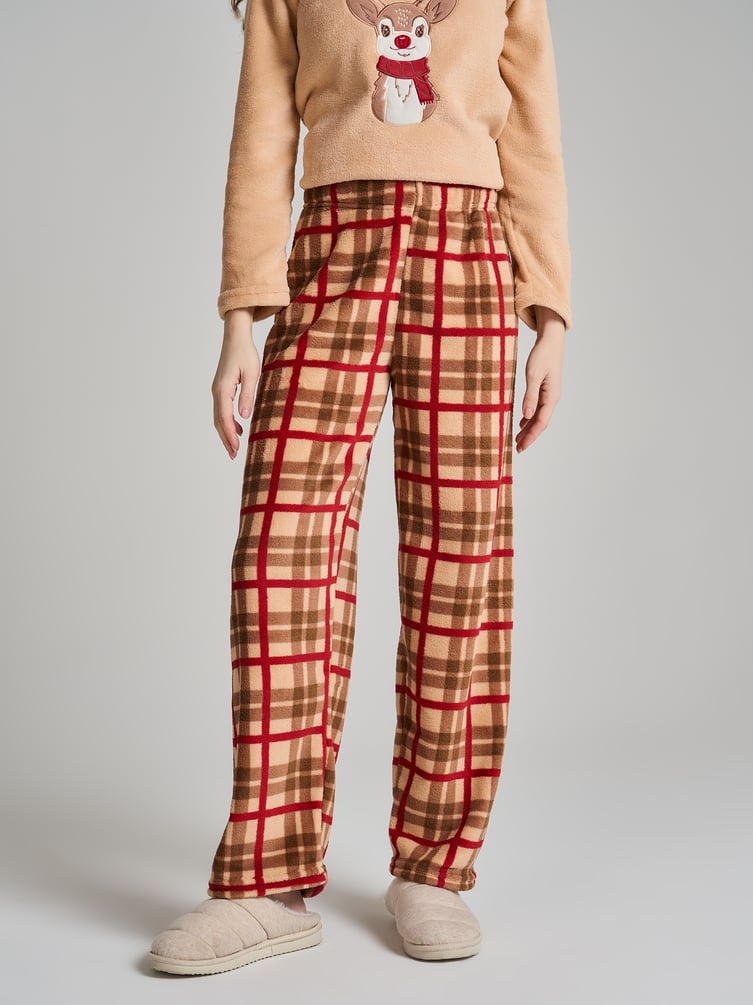 Пижама теплая новогодняя с оленем