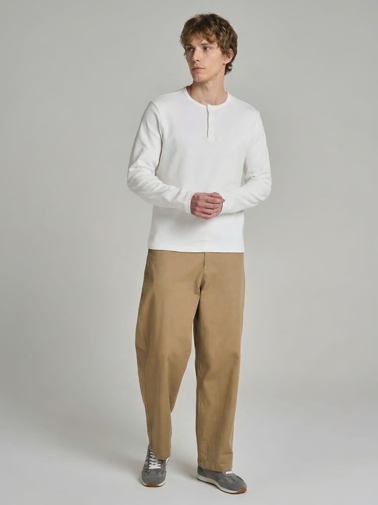 Лонгслив из хлопка с пуговицами