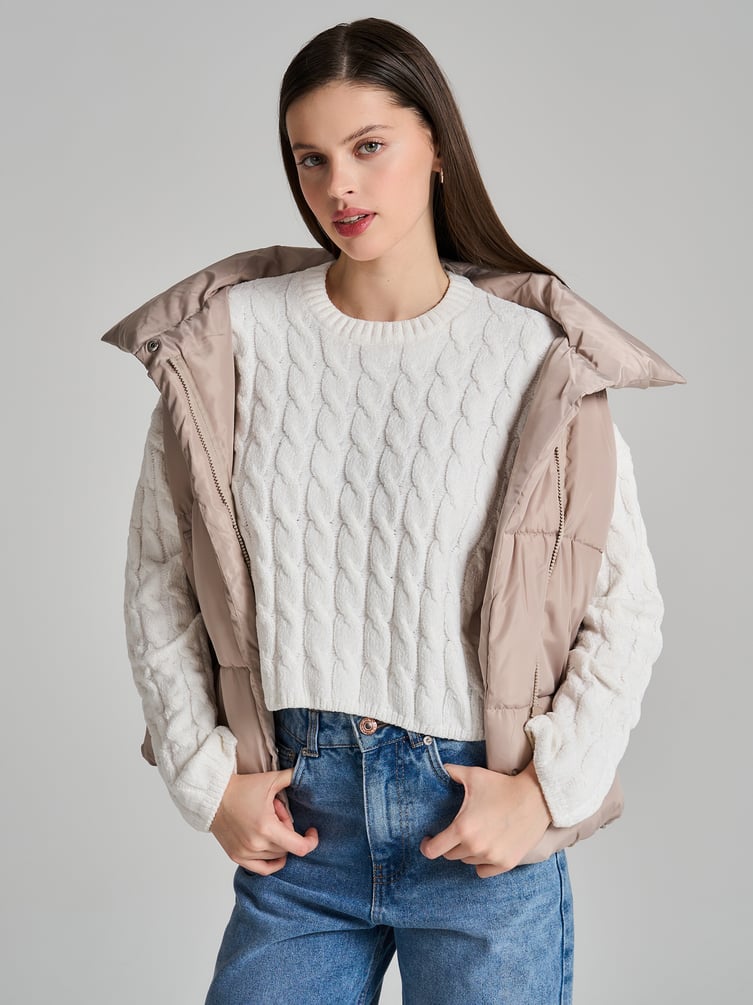 Джемпер трикотажный с косами