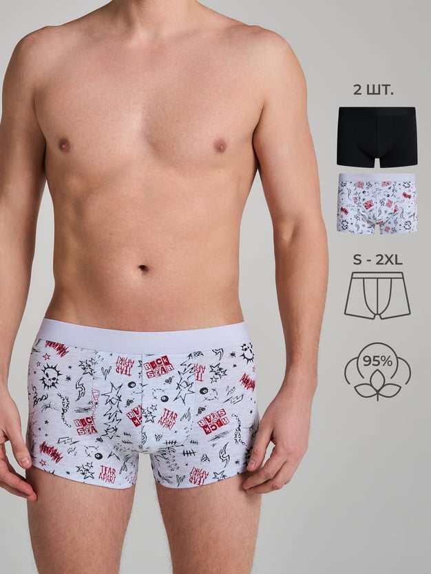 Трусы-боксеры - 2 шт. с принтом