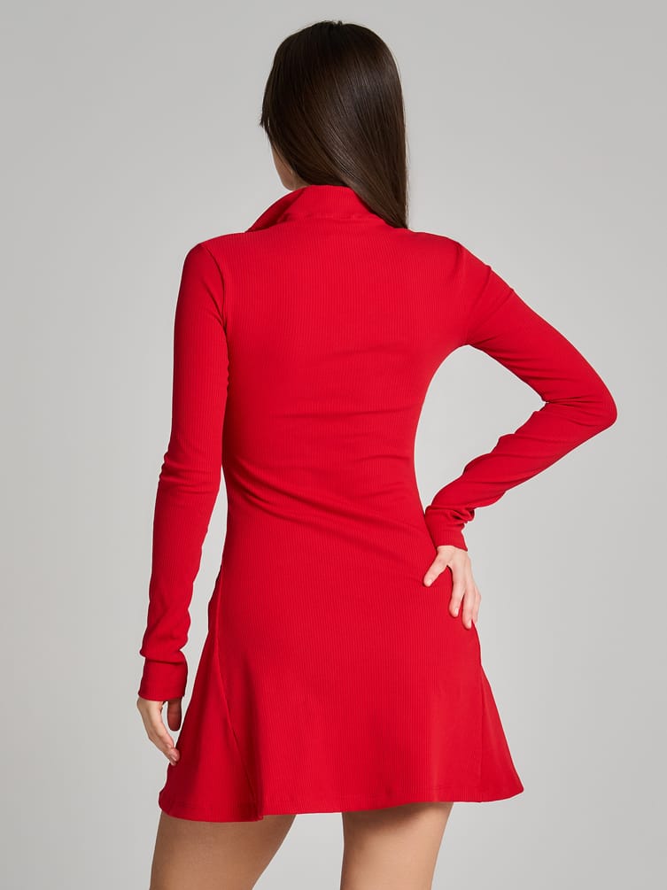 Платье в рубчик деловое