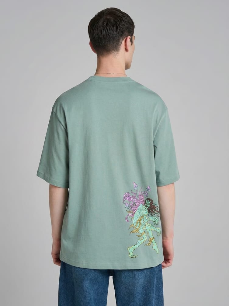 Футболка из хлопка с принтом кикиморы