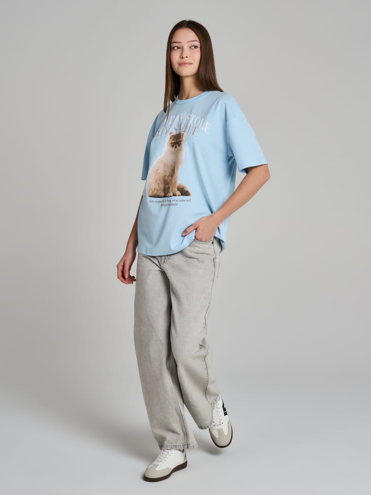 Футболка оверсайз с принтом