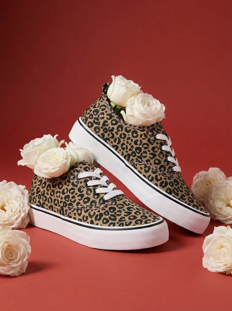 Леопардовые кеды на платформе