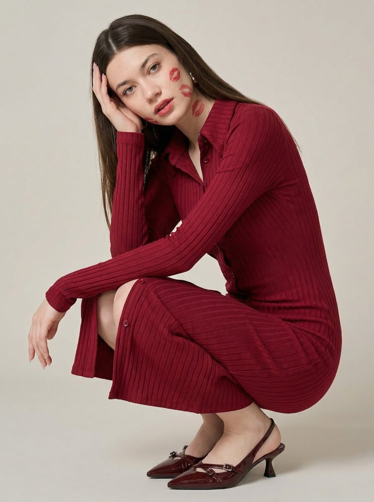 Платье офисное миди на пуговицах