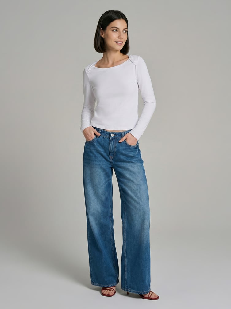 Джинсы бойфренды широкие