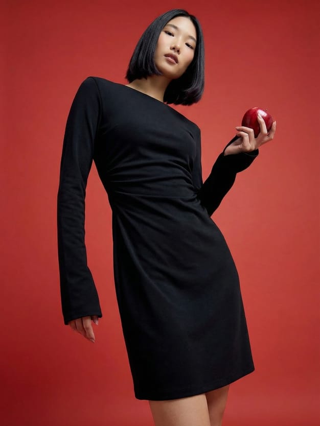 Мини платье с драпировкой