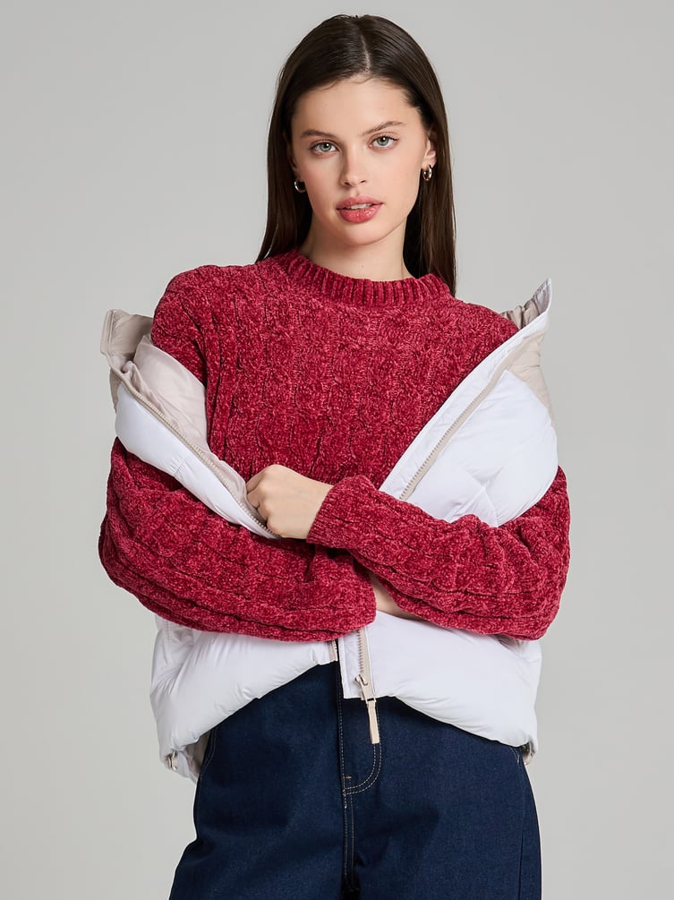 Джемпер трикотажный с косами