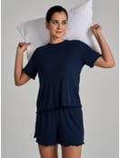 Пижама в рубчик с футболкой и шортами