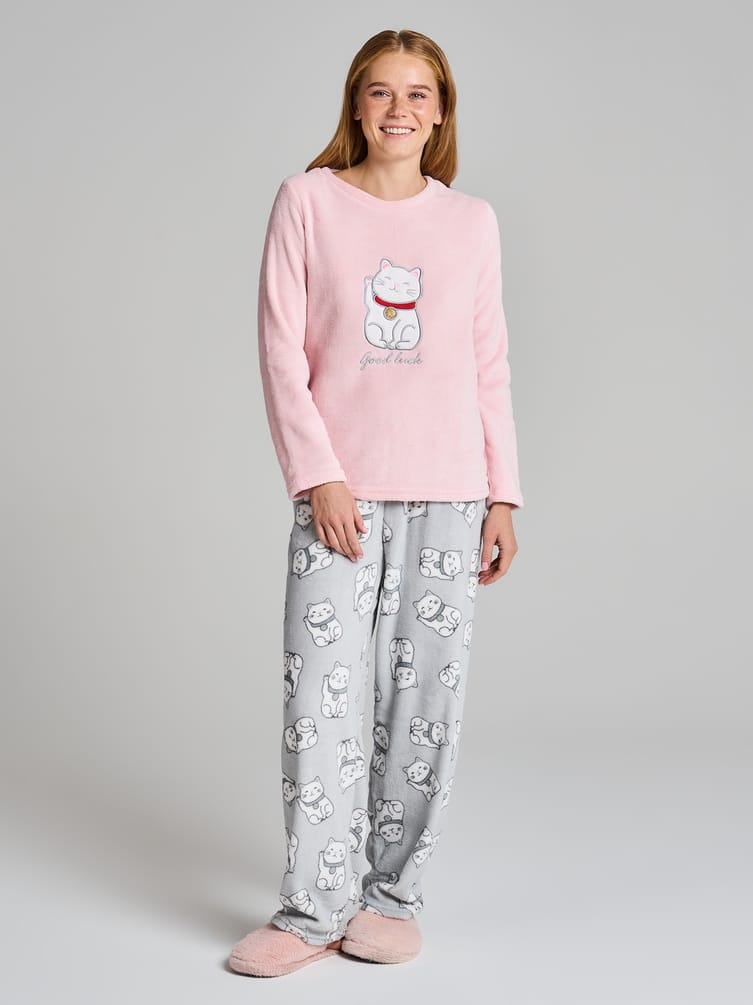Теплая плюшевая пижама с кошечкой Манэки-нэко