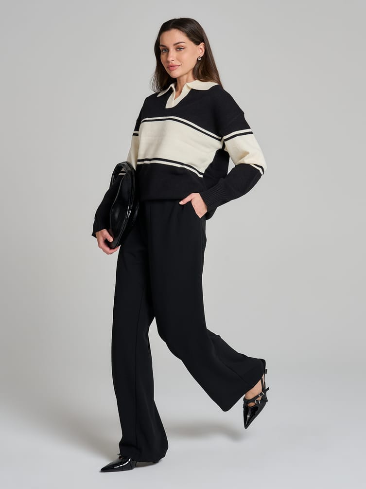 Свитер поло в плоску