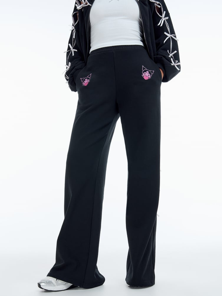 Брюки с принтом Kuromi и разрезами