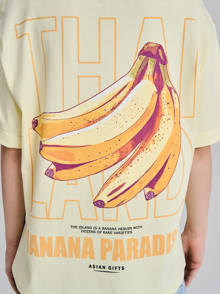 Футболка хлопковая с принтом банан