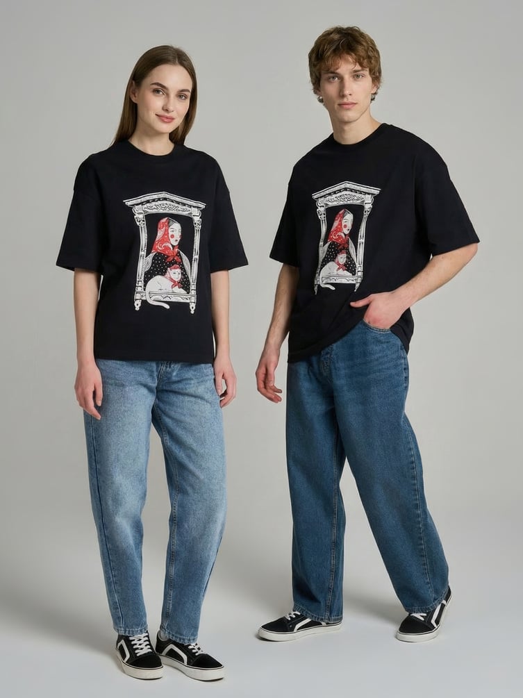 Футболка оверсайз с принтом Russian Vibes