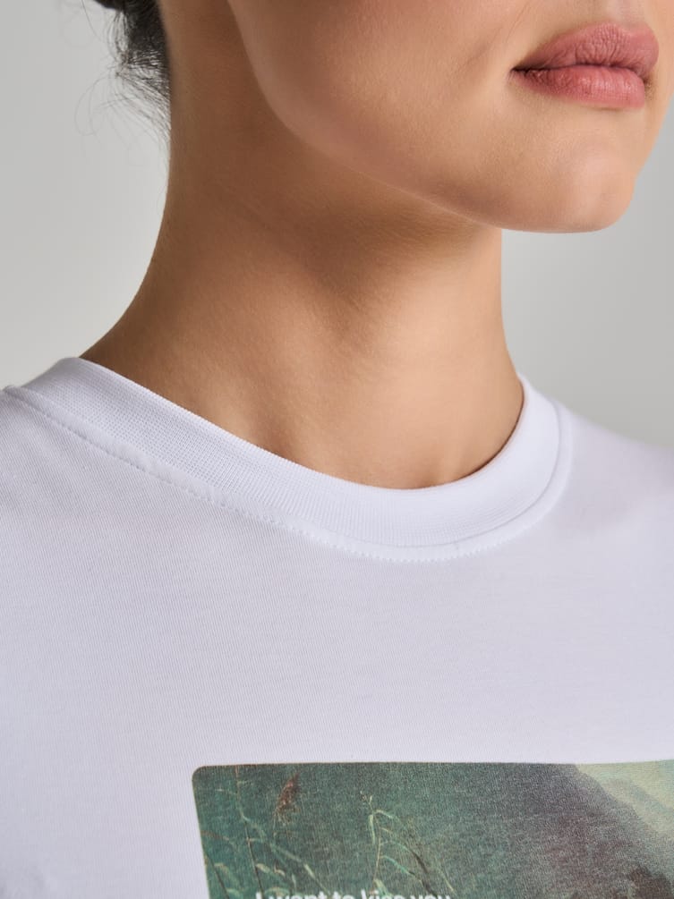 Футболка облегающая с принтом картины