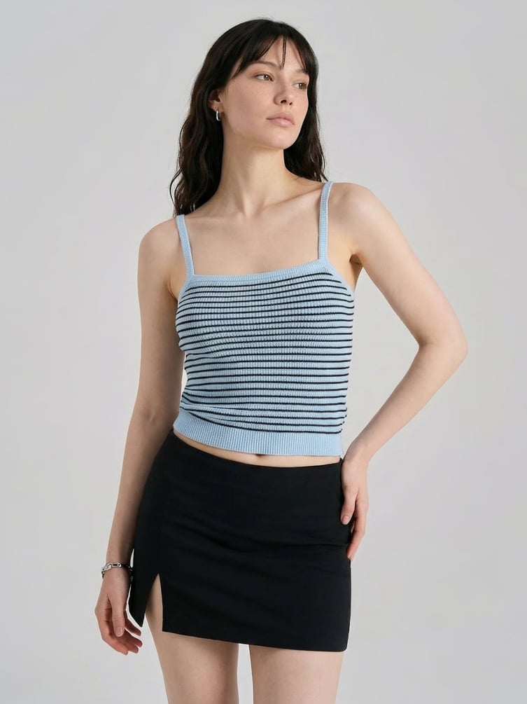 Топ трикотажный в полоску