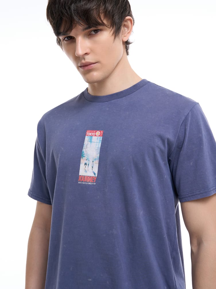 Футболка с принтом Токио на спине