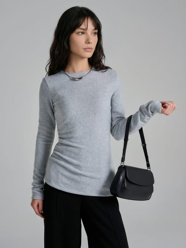 Лонгслив асимметричный с драпировкой