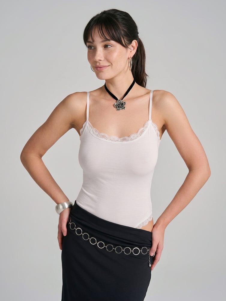 Боди-майка с кружевом