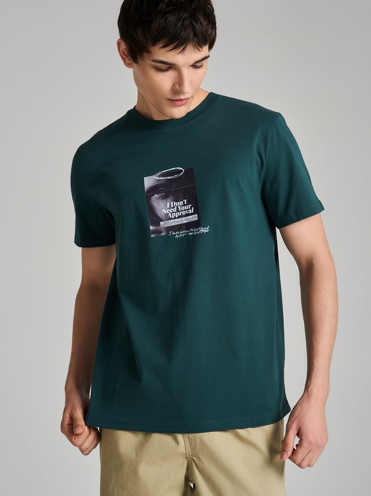 Футболка из хлопка с принтом