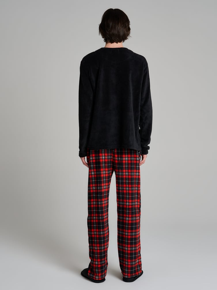 Пижама плюшевая с вышивкой и штанами