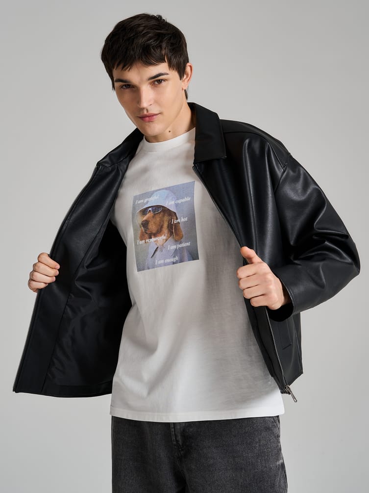 Футболка из хлопка с принтом собаки