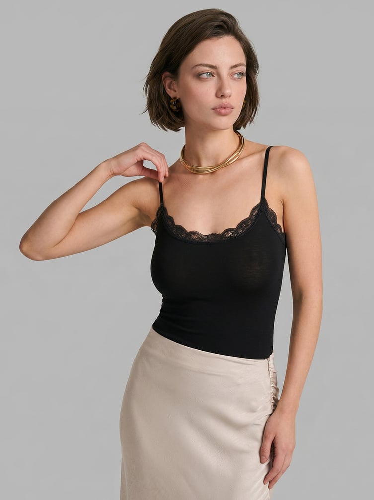 Боди-майка с кружевом