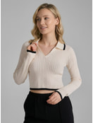 Пуловер трикотажный с косами