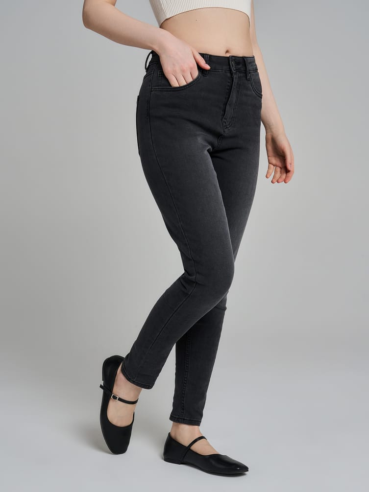 Джинсы скинни с высокой талией